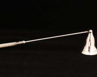 Mother of Pearl Handled Candle Snuffer - Vintage Metal Collectible Home Living Decor