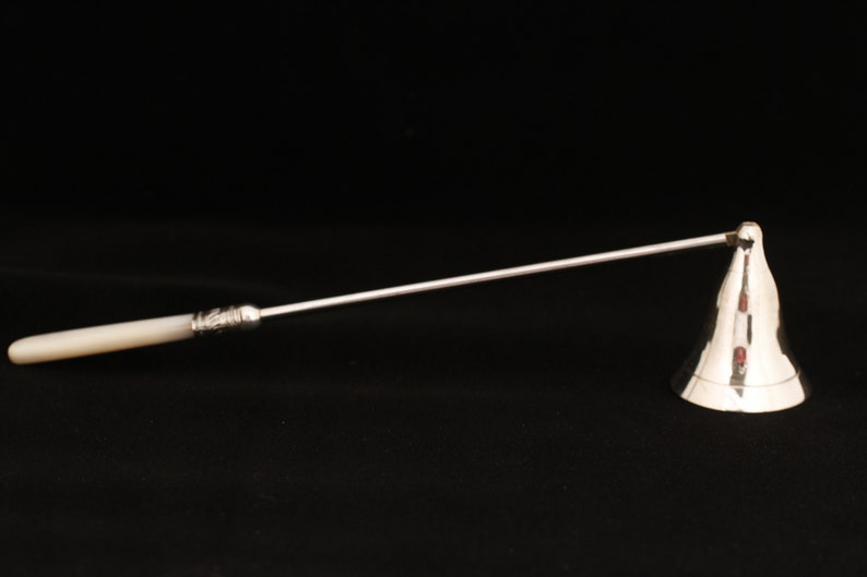 Mother of Pearl Handled Candle Snuffer Vintage Metal Collectible Home Living Decor image 1