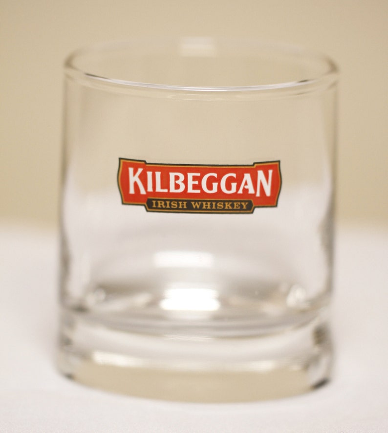 Kilbeggan Oval Irish Whiskey Glasses Set of 4 Vintage Glass Collectible Barware Drinkware Entertaining image 2