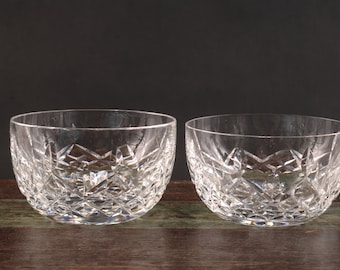 Waterford Crystal Dessert Bowls - Set of 2 - Vintage Crystal Collectible Dining Serving Entertaining