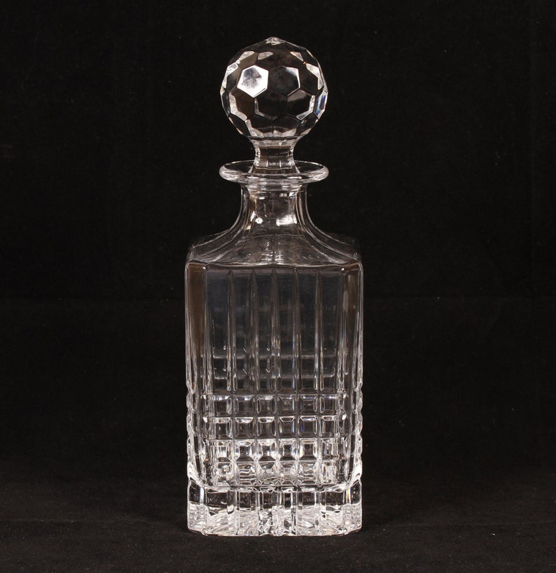 Tiffany & Co Crystal Pattern Plaid Decanter Vintage Ceramic Collectible Drinkware Barware Entertaining image 2