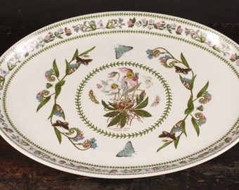 Portmeirion Variations Christmas Rose Oval Platter - Vintage Ceramic Collectible Dining Serving Entertaining