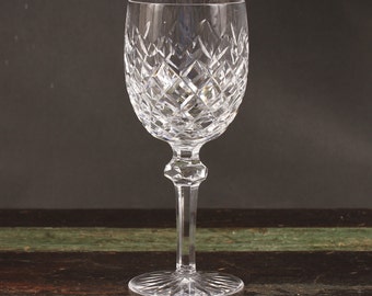 Waterford Powerscourt Pattern Water Goblet - Vintage Glass Collectible Dining Serving Entertaining