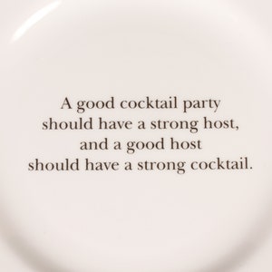 Pottery Barn Cocktail Quote Plates Set of 4 Vintage Ceramic Collectible Dining Serving Entertaining image 3