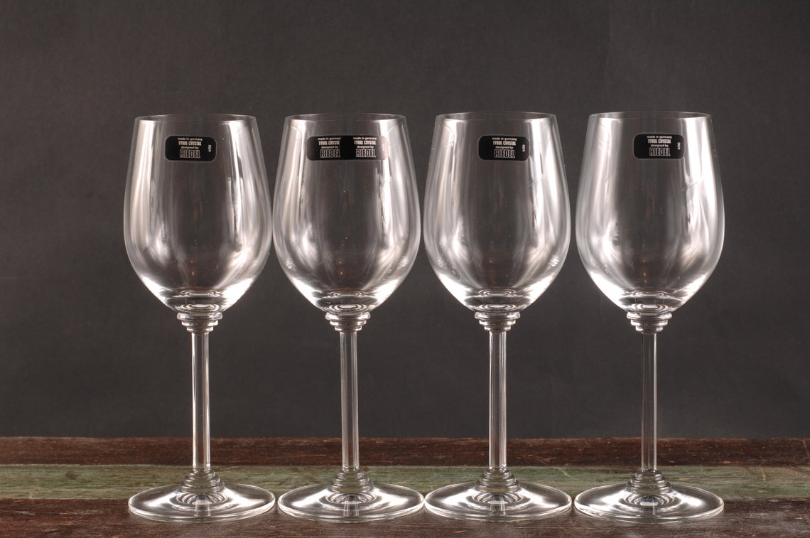 Riedel Stemmed Crystal Wine Glasses Set of 8 Vintage Glass Etsy