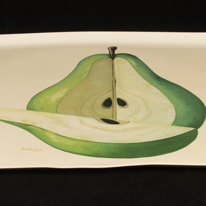 Mid-Century Modern B. Arhelger Pear Tray Vintage Plastic Collectible Dining Serving Entertaining Home Living image 6