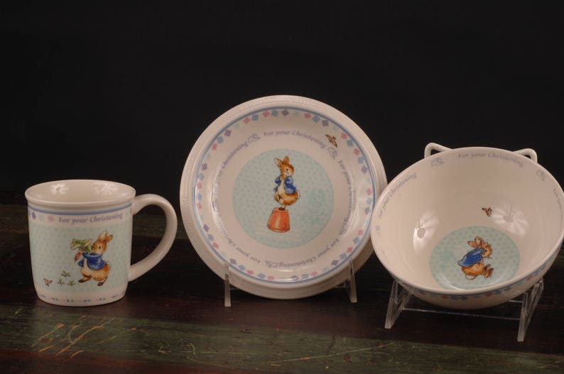 2 Piece Box Set Wedgwood Peter Rabbit Classic Christening