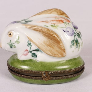 Limoges Rabbit Chamart France Trinket Box - Vintage Ceramic Collectible ...