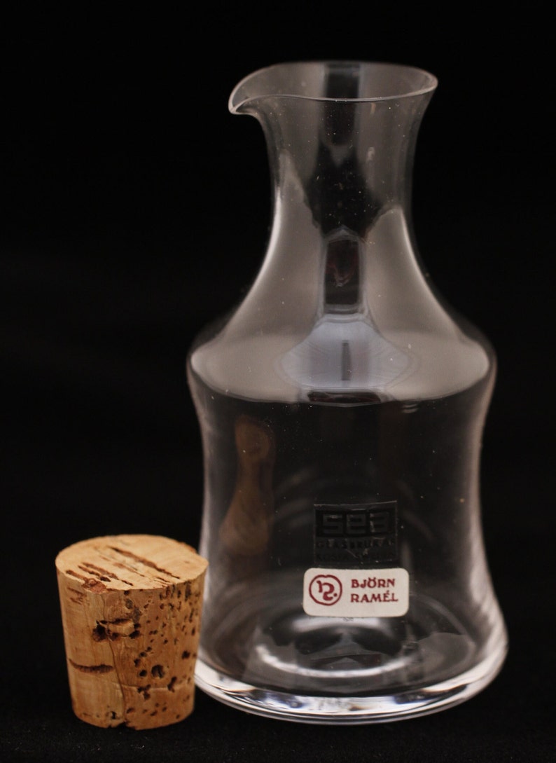 SEA Glasbruk Mini Travel Shot Bottle Shot Glass Vintage Glass Collectible Dining Serving Entertaining image 4