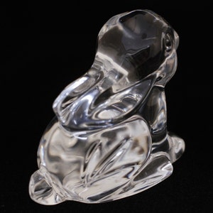 Waterford Bunny Rabbit Figurine Paperweight Vintage Glass Collectible Art Office Decor image 3
