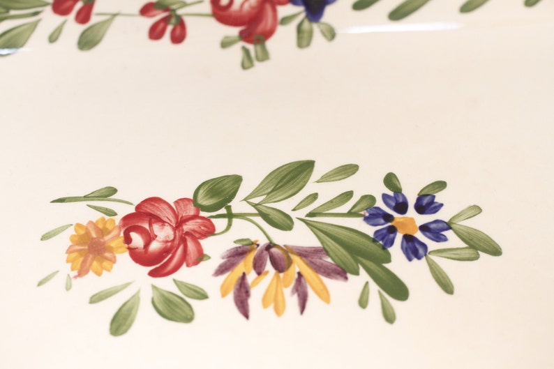 Sarreguemines Rusticana Floral Small Rectangular Platter Vintage Ceramic Collectible Home Living Decor image 3