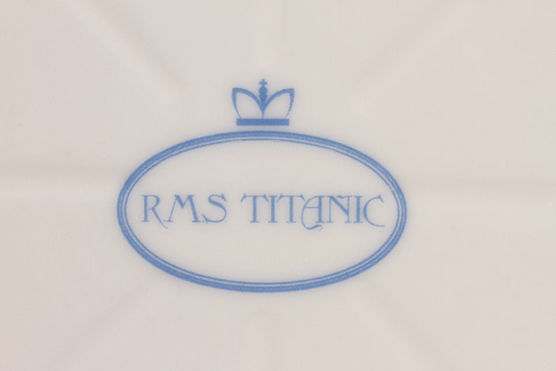 Premiere Classe 1978 RMS Titanic Blue Coaster Tip Tray Set of 2 Vintage Ceramic Collectible Dining Serving Entertaining image 2