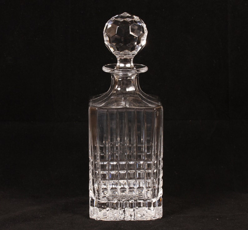 Tiffany & Co Crystal Pattern Plaid Decanter Vintage Ceramic Collectible Drinkware Barware Entertaining image 1