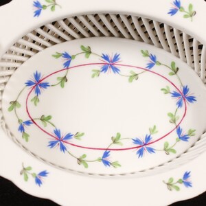 Herend Hungary 7379 Blue Garland Trinket Dish Vintage Ceramic Collectible Home Decor image 5