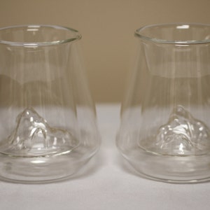 Mountain Peak Double Wall Glasses Set of 2 Vintage Ceramic Collectible Barware Drinkware Entertaining image 1