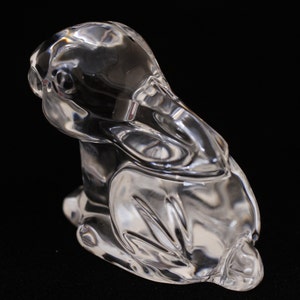 Waterford Bunny Rabbit Figurine Paperweight Vintage Glass Collectible Art Office Decor image 4