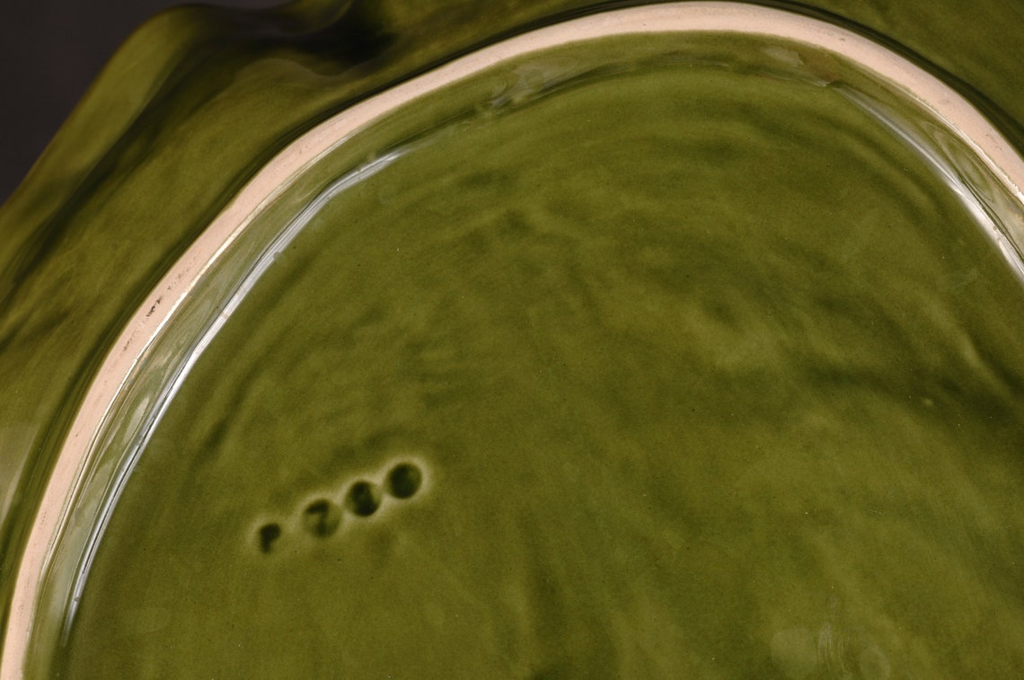 Green Cabbage Chip and Dip Dish Vintage Ceramic Collectible Etsy