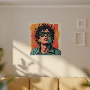 Stampa su tela, 0,75 cm, personaggio dei fumetti anni &#39;80 su tela, decorazione da parete, arte retrò, pop art, arte dei fumetti, stampa su tela opaca, arredamento per la casa