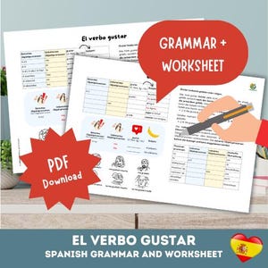 El verbo gustar - Grammaire espagnole et feuille de travail