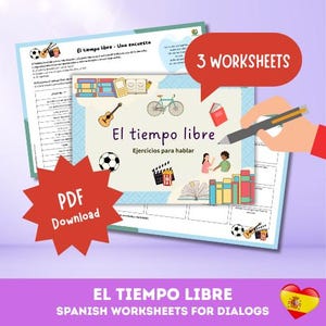 SPANISH Dialogue Worksheets El tiempo libre