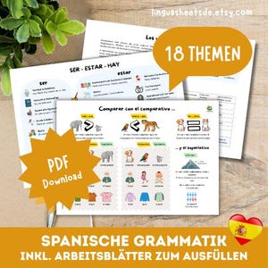 Paquete completo de gramática española: incluye hojas de trabajo para completar