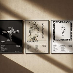XXXTENTACION Poster Confezione da 4 - Stampe artistiche digitali minimali - Set di decorazioni da parete per copertine di album