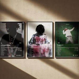 Ken Carson Poster 5 Pack - Minimale Digitale Kunst Drucke - Album Cover Wand Dekor Set