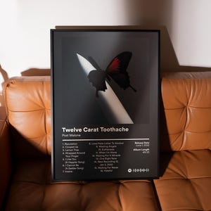 Post Malone Twelve Carat Toothache Poster – FREE US and EU Shipping – Album Cover Posters – Aesthetic Music Posters for Bedroom or Studio