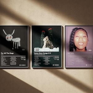 Drake Poster 4 Pack - Minimal Digital Art Prints - Album Cover Wall Decor Set