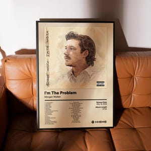 Morgan Wallen I&#39;m The Problem-poster – gratis verzending in de VS en de EU – poster albumomslag – esthetische muziekposters voor slaapkamer, slaapzaal of studio