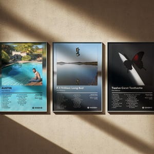 Post Malone Poster 4 Pack - Minimal Digital Art Prints - Album Cover Wall Decor Set