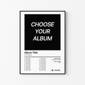 Choose Your Favorite Album Cover | Personalized Music Print | Artist & Album Wall Art | Music Gift for Fans | Custom Album Poster