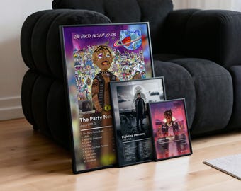 Pack de 5 pósteres de Juice WRLD - Set de decoración de pared con portadas de álbumes - Descarga digital instantánea