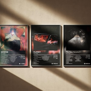 Set van 3 Tory Lanez-poster - Minimal Digital Art Prints - Muurdecoratieset albumomslag