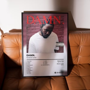 Kendrick Lamar VERDOMME. Poster – GRATIS verzending binnen de VS en de EU – Posters albumomslag – Esthetische muziekposters voor slaapkamer, slaapzaal of studio