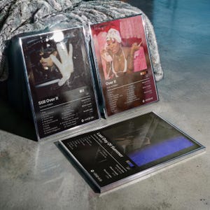 May include: Three framed music album posters featuring Summer Walker's Still Over It, Over It, and Last Day of Summer. Each print displays the album cover art, tracklist, release date, album length, record label, and a Spotify code in a black frame.