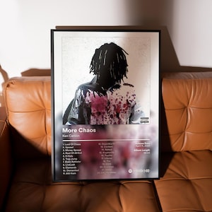 Ken Carson More Chaos-poster – GRATIS verzending binnen de VS en de EU – Posters albumomslag – Esthetische muziekposters voor slaapkamer, slaapzaal of studio