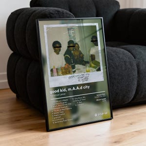 Póster del álbum "good kid, m.A.A.d city" de Kendrick Lamar - Decoración de pared con la portada del álbum - Póster musical estético