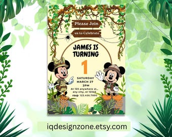 Editable Mickey invitation template | Mickey Birthday Invitation Printable | Mickey Minnie Mouse Invite Canva Template | Instant Download