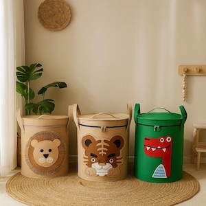 Animal Storage Basket for Kids Room, Baby Gift Basket, Gift Basket, Toy Organizer Bin, Nursery Storage Basket with Handles, Baby Basket