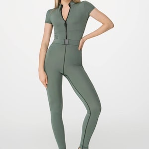 Short Sleeve Belted Jumpsuit | Women's Casual Summer Boho Floral Jumpsuit | Lightweight Playful Fashion Jumpsuit