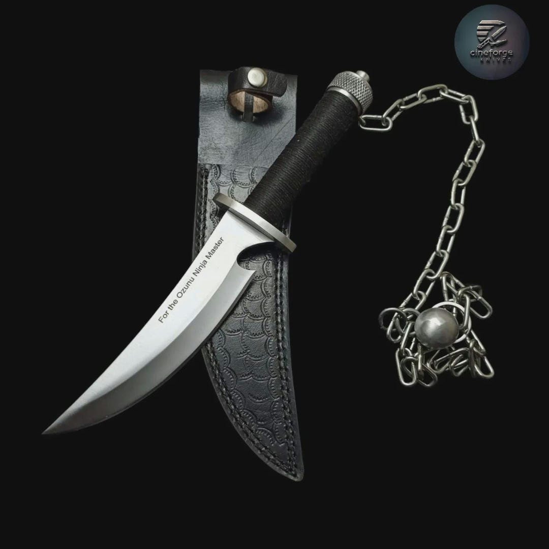 Ninja Assassin Handmade D2 Steel Replica Knife With Leather Sheath