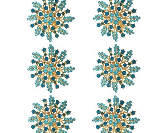 6 stks Multi Color Hoge Kwaliteit Kristal Strass Versiering Strass Broche Pin Clear Crystal Broche DIY Bruidsboeket Stijl: C6