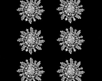 6 stks Zilver Hoge Kwaliteit Kristal Strass Versiering Strass Broche Pin Grote Clear Crystal Broche DIY Bruidsboeket Broche Stijl: A6