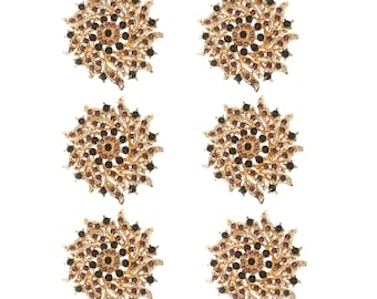 Broche de 6 piezas de diamantes de imitación de cristal de alta calidad de varios colores con adorno de diamantes de imitación, broche de cristal transparente, ramo de boda DIY, estilo: C2