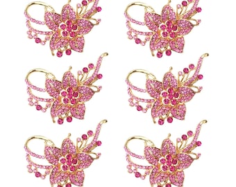 6pcs Multi Color High Quality Crystal Rhinestone Embellishment Rhinestone Brooch Pin Clear Crystal Brooch DIY Wedding Bouquet Style: C1