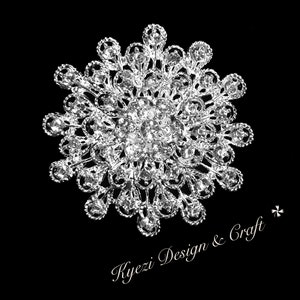 Silver High Quality Crystal Rhinestone Embellishment Broach Pin Rhinestone Brooch Big Clear Crystal Brooch DIY Wedding Bouquet Brooch STY:A5