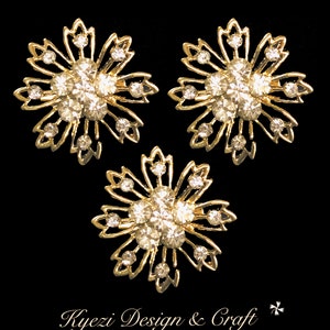 1 5 10 pcs Gold Gorgeous Luxury Sparkling Rhinestone Brooch, High Quality Pearl Crystal Brooch Wedding Embellishment Decoration, Style G3