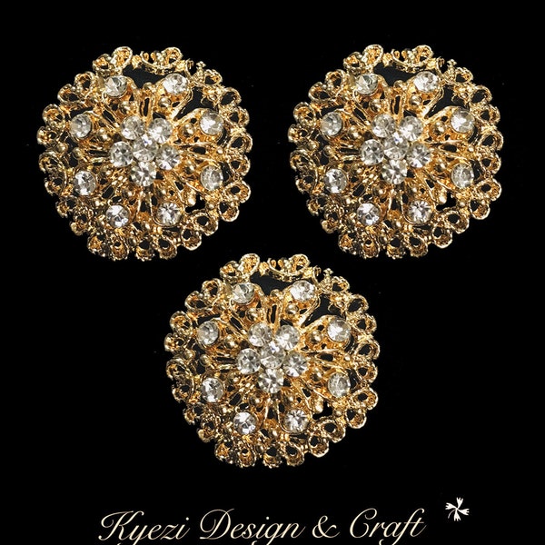 1 5 10 pcs Gold Gorgeous Luxury Sparkling Rhinestone Brooch, High Quality Pearl Crystal Brooch Wedding Embellishment Decoration, Style G6