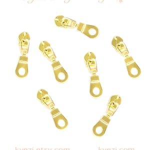 5 to 100 pcs Gold Non-locking Donut Shape Zipper Pull for Purse Coil Zippers, Nylon Zipper Pulls, Nylon Zipper Pulls, Gauge #5